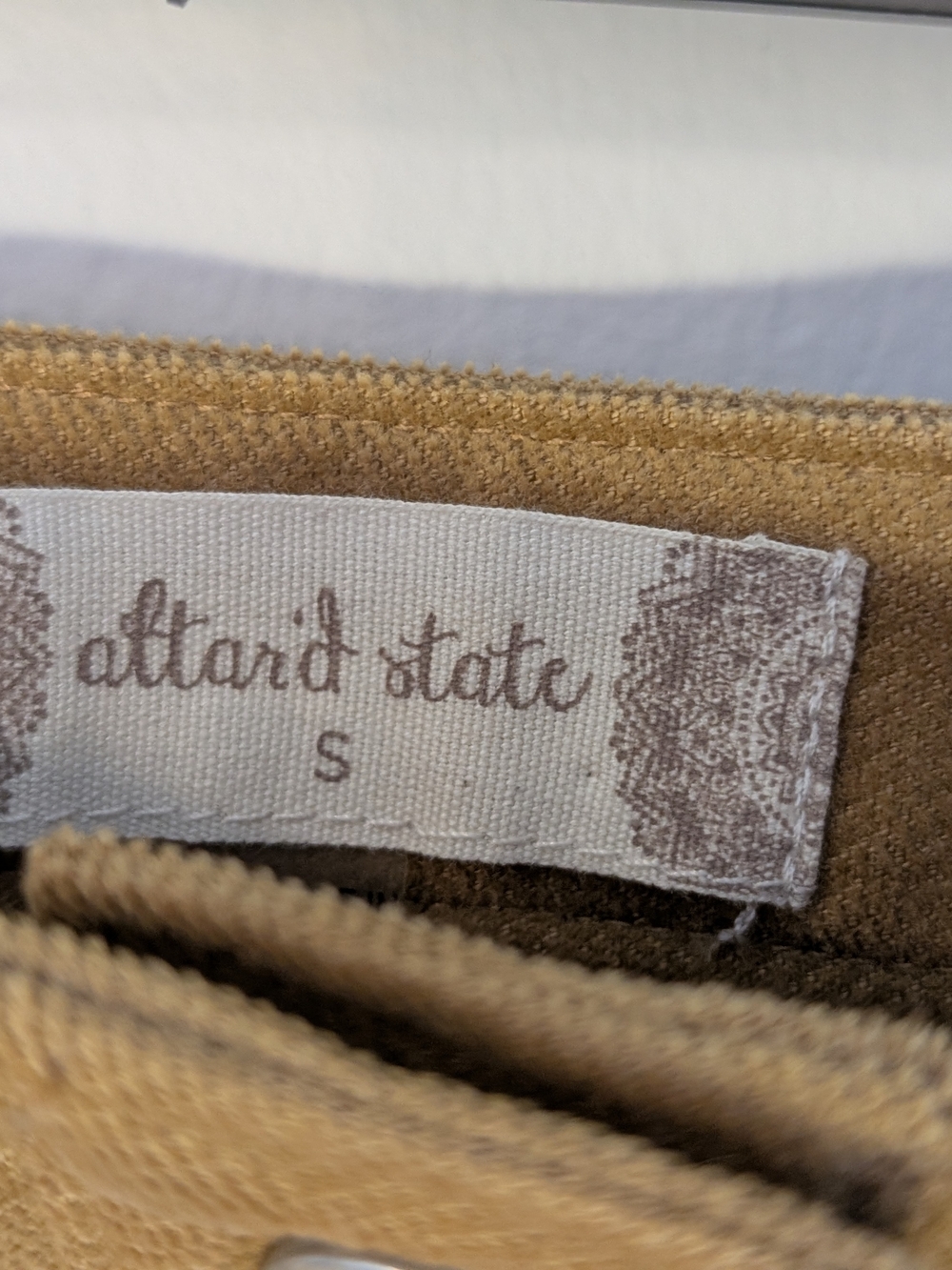 Altar'd State Camel Corduroy Button-Front Mini Skirt - Size Small - Picture 4 of 5